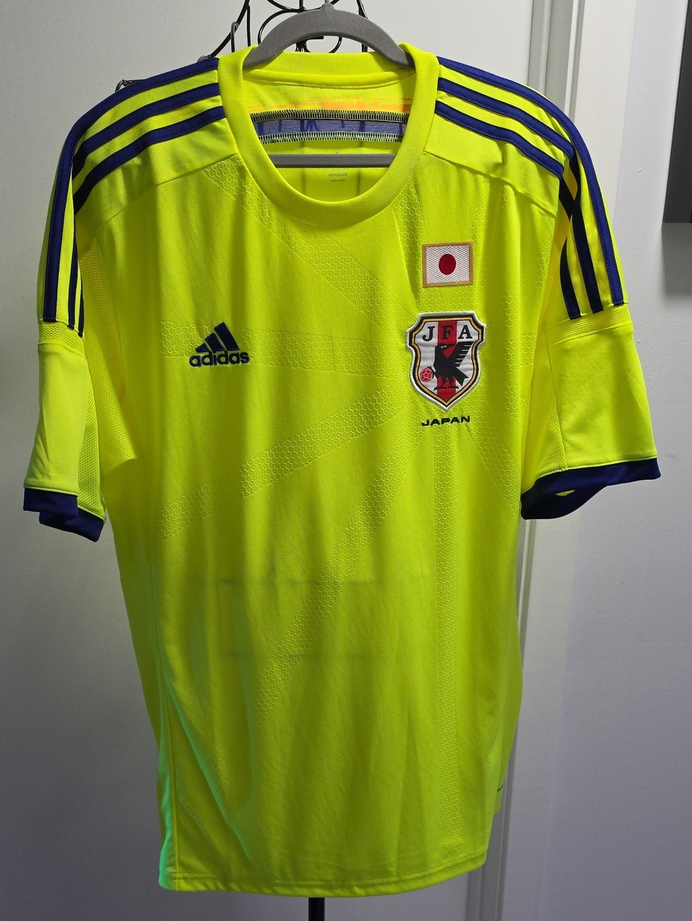 adidas Japan Neon Yellow & Navy Men's Football Jersey